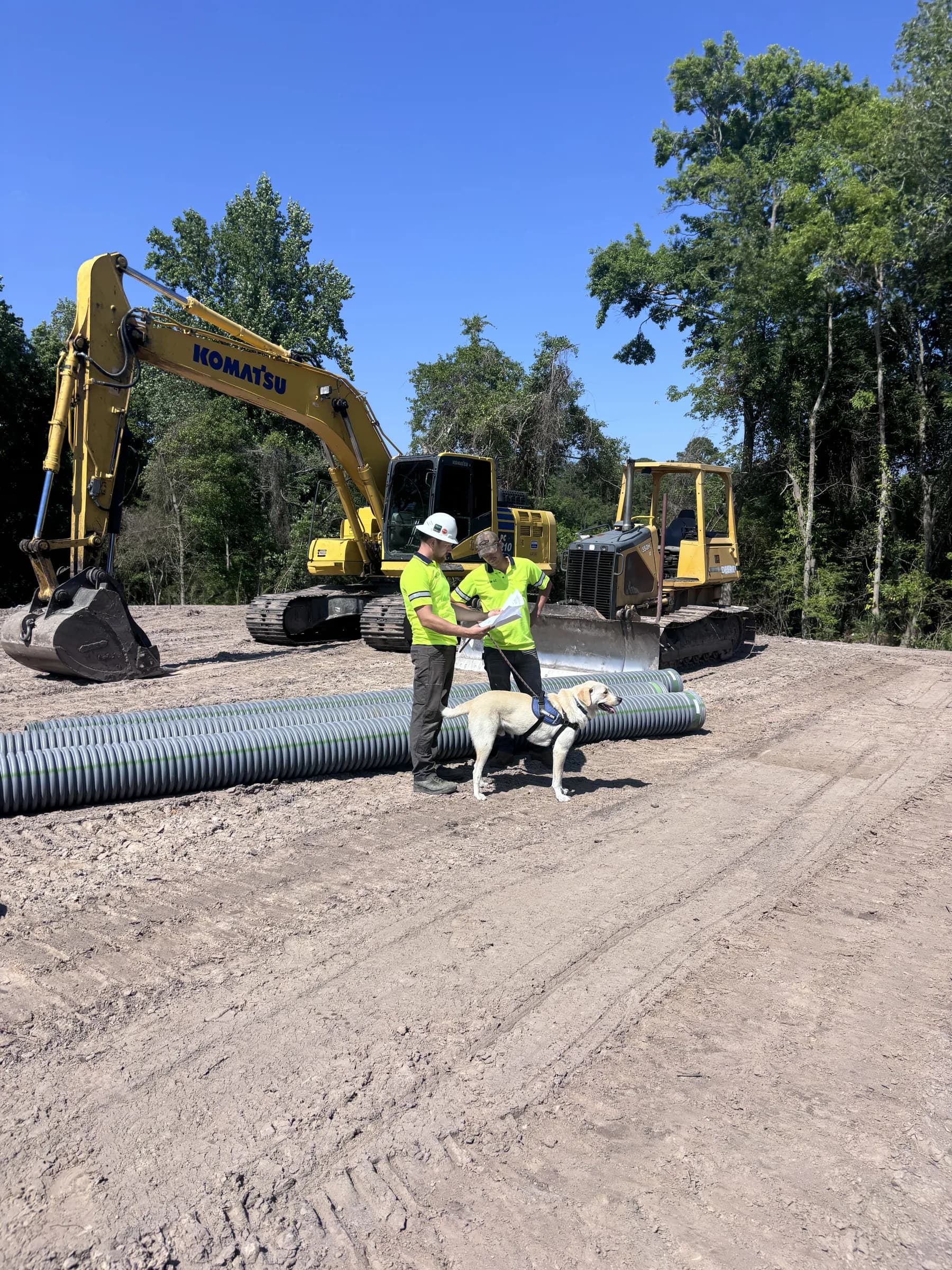 Site prep — excavator work